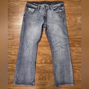 Buffalo Jeans GAME Size 36 Waist x 31 Inseam, Medium Wash Bootcut Denim Jeans